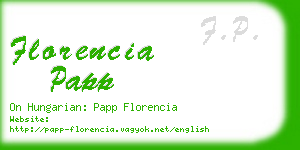 florencia papp business card